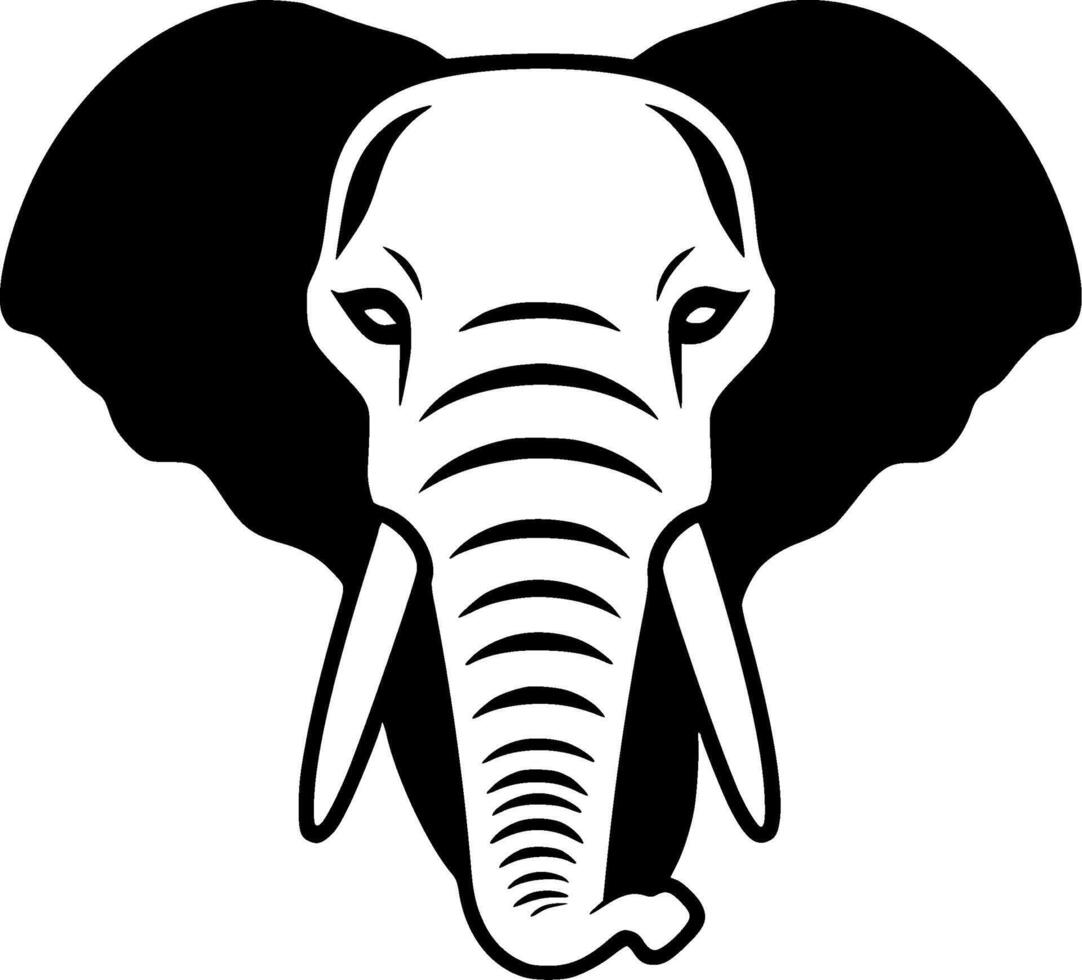elefante, negro y blanco vector ilustración