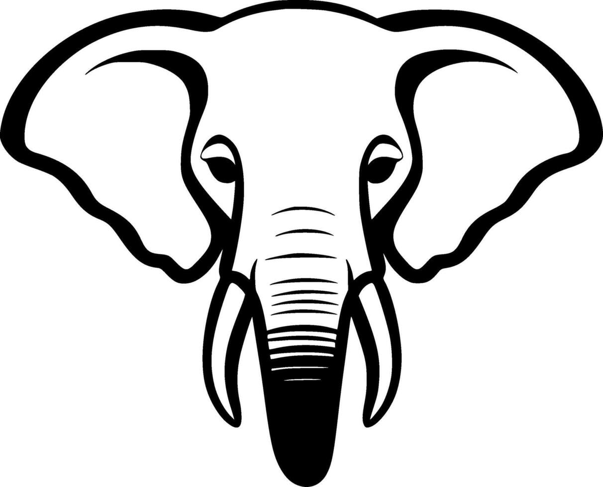 Elephant - Black and White Isolated Icon - Vector illustration