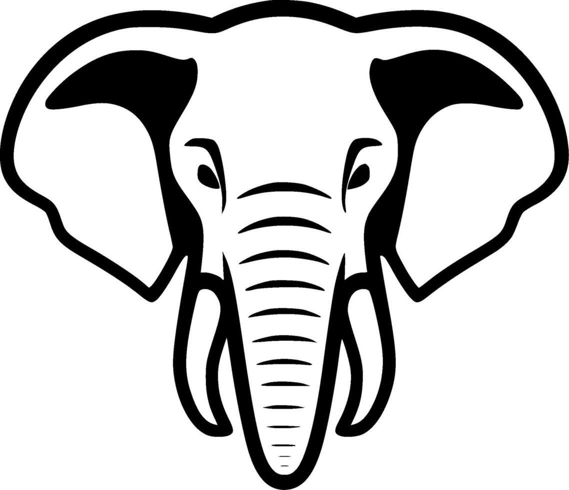 Elephant - Black and White Isolated Icon - Vector illustration
