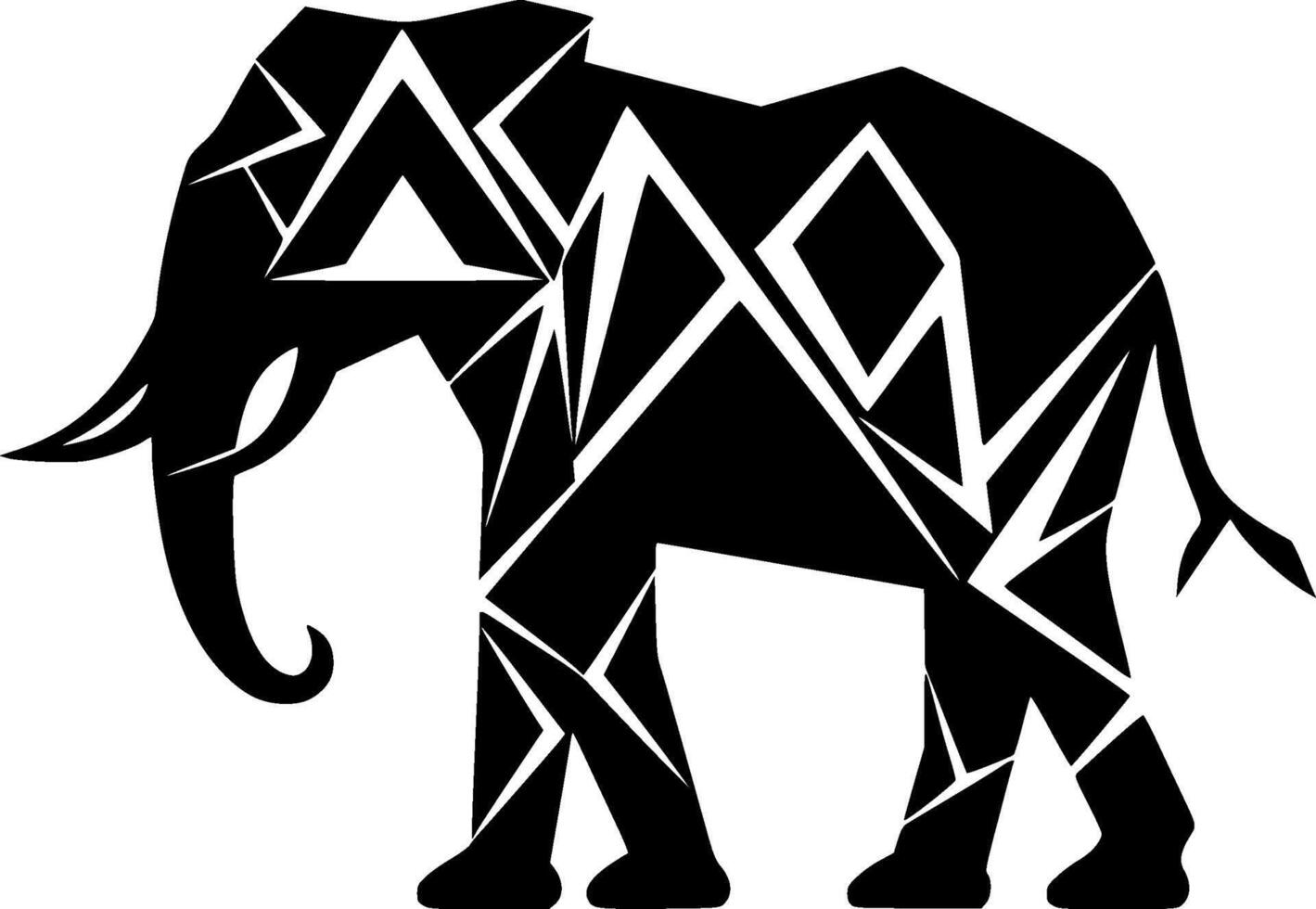 Elephant, Minimalist and Simple Silhouette - Vector illustration