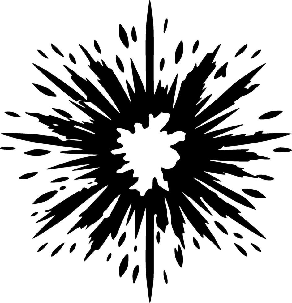 Explosion, Black and White Vector illustration