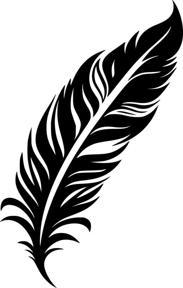 Feather, Minimalist and Simple Silhouette - Vector illustration