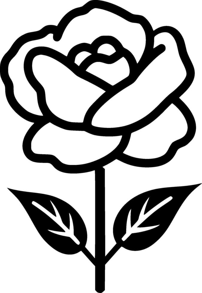 Flower - Black and White Isolated Icon - Vector illustration