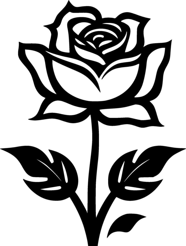 Flower, Black and White Vector illustration