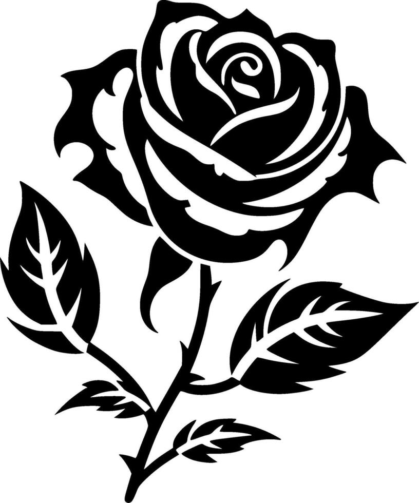 Flower, Black and White Vector illustration