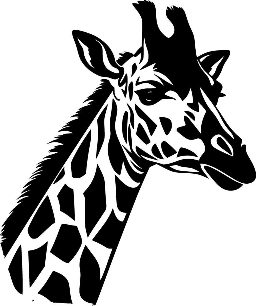 Giraffe - Black and White Isolated Icon - Vector illustration