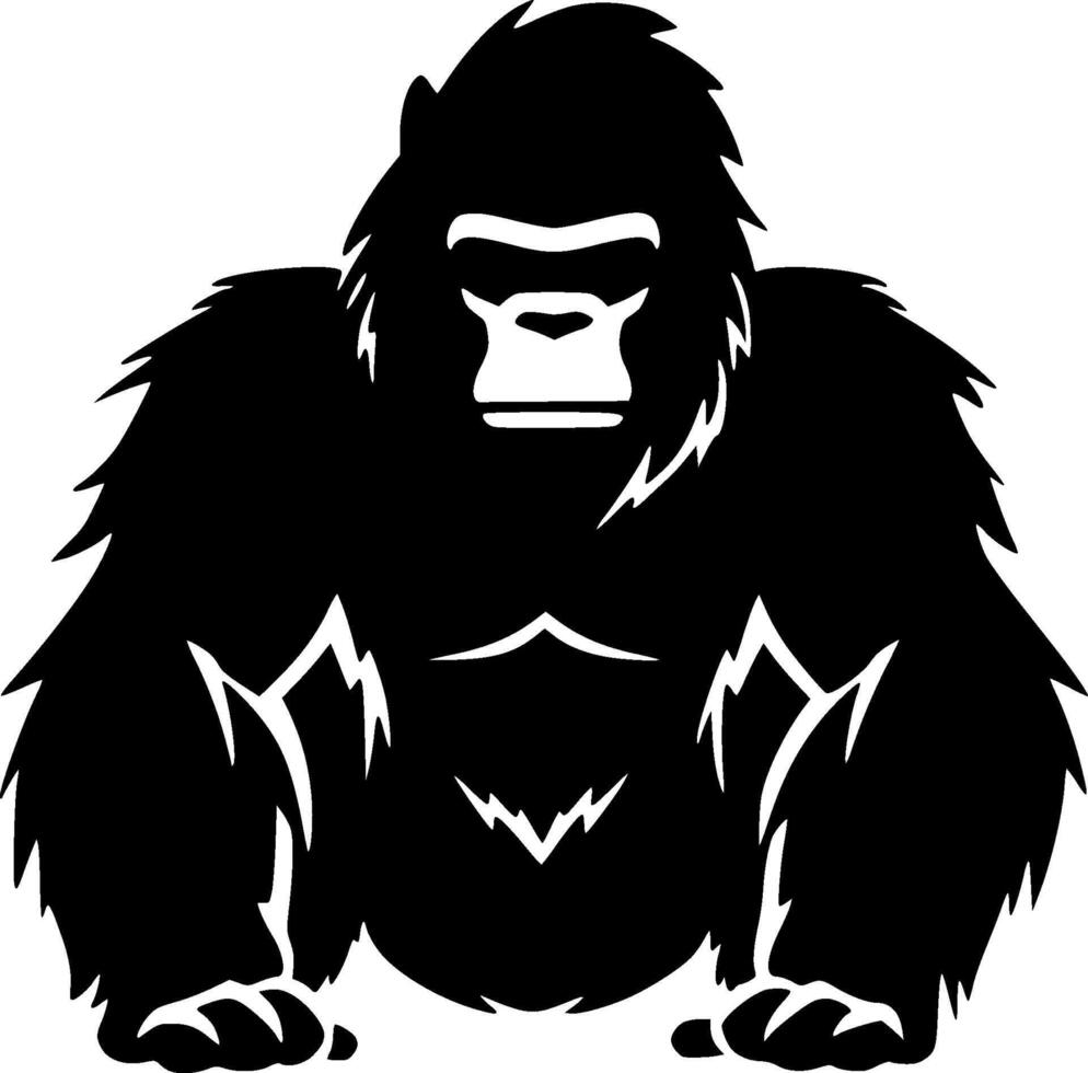 Gorilla, Minimalist and Simple Silhouette - Vector illustration