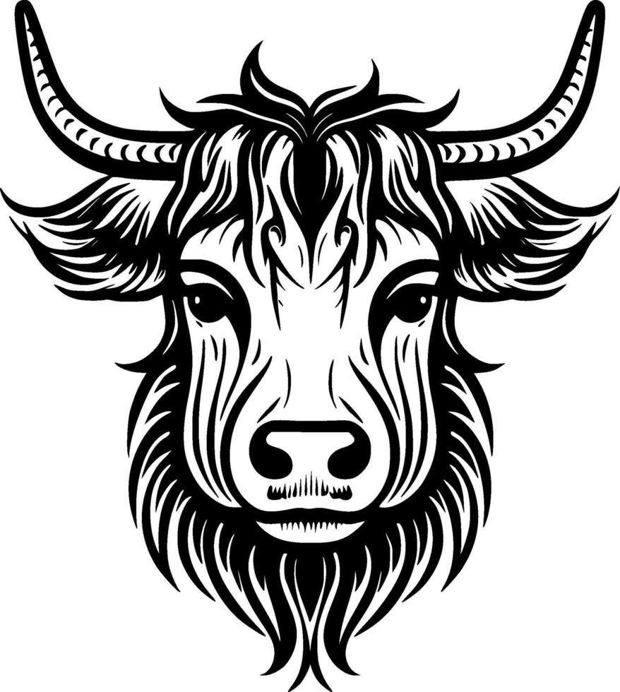 Highland Cow - High Quality Vector Logo - Vector illustration ideal for T-shirt graphic
