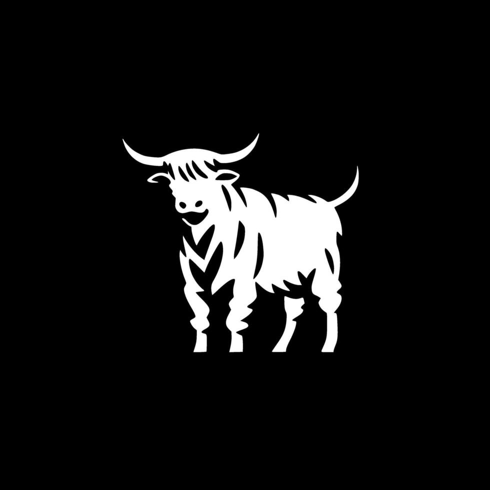 tierras altas vaca, minimalista y sencillo silueta - vector ilustración