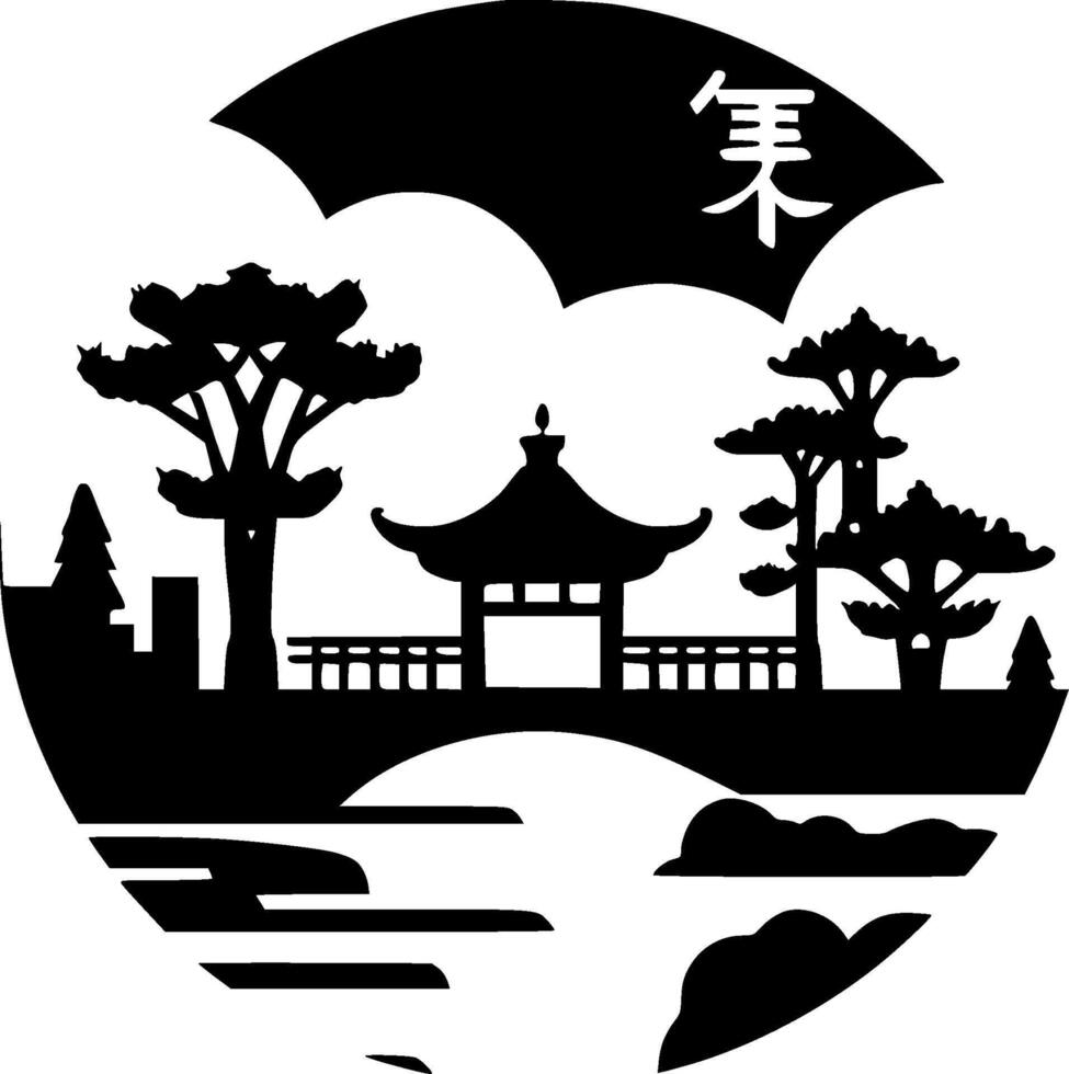 Japan, Minimalist and Simple Silhouette - Vector illustration