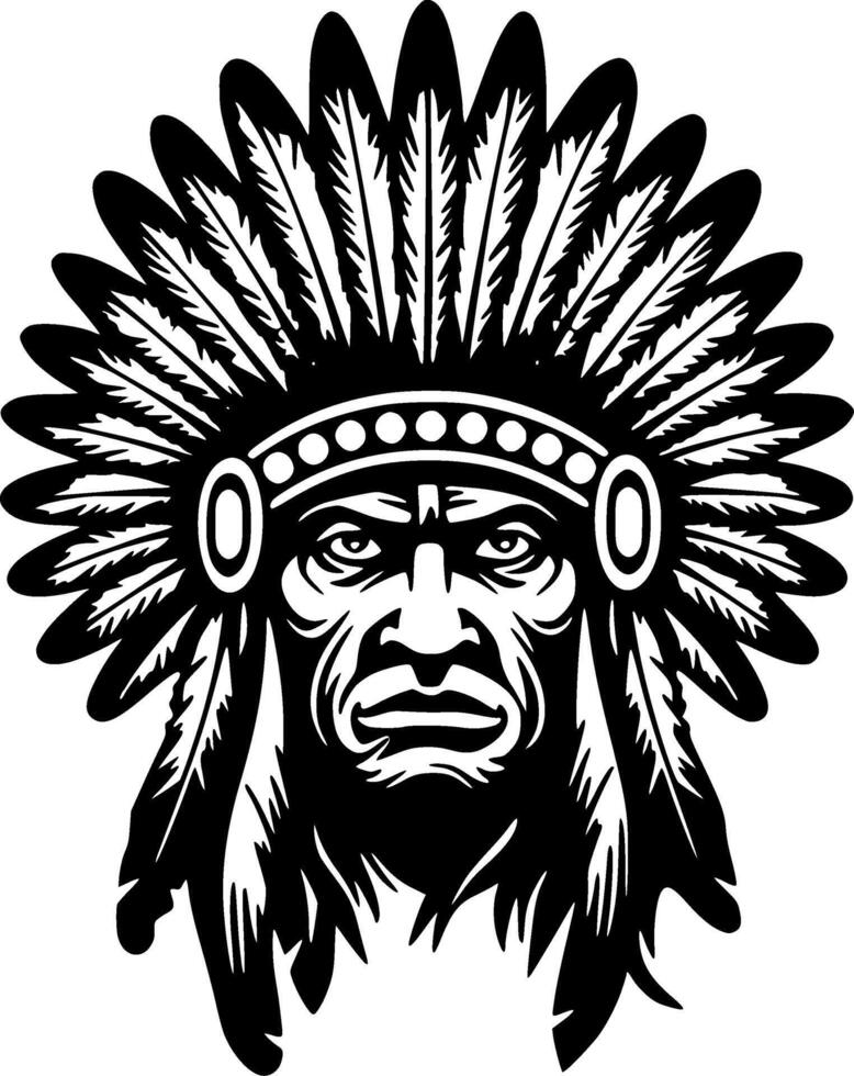 Indian Chief - High Quality Vector Logo - Vector illustration ideal for T-shirt graphic