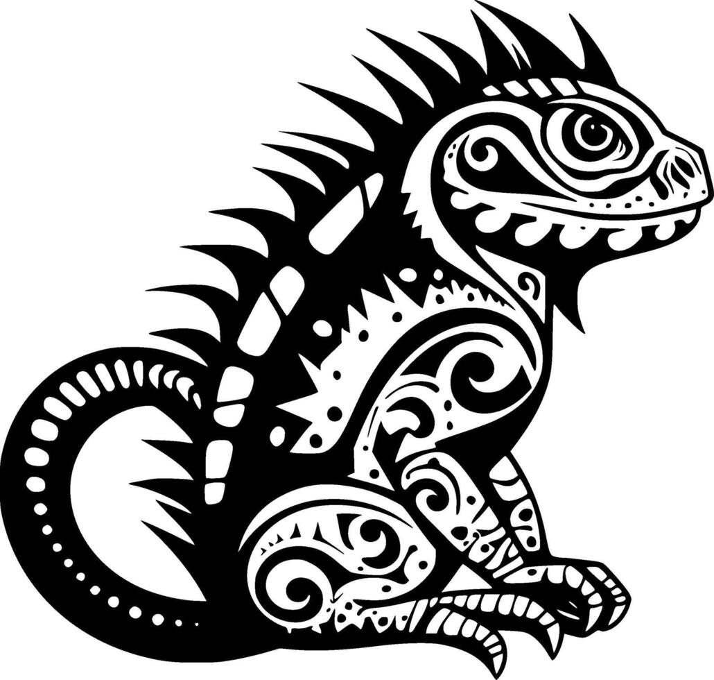 Iguana - Minimalist and Flat Logo - Vector illustration