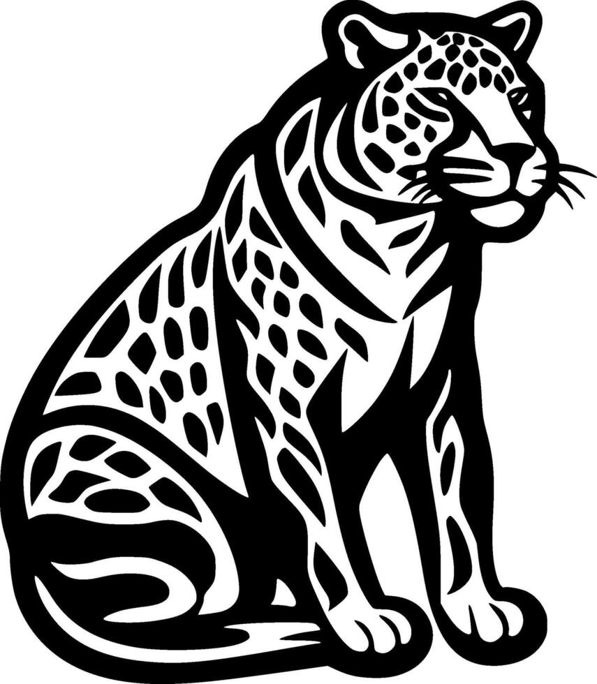 Leopard, Black and White Vector illustration
