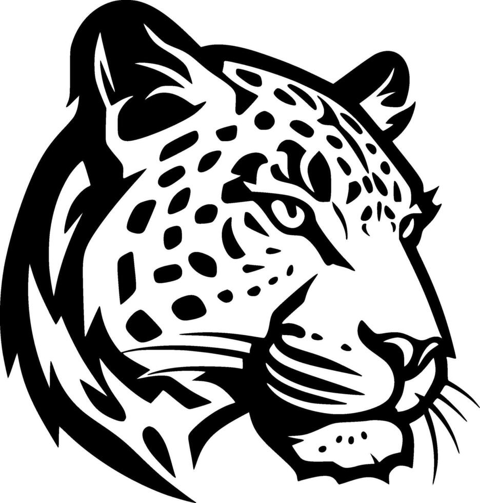 Leopard, Black and White Vector illustration