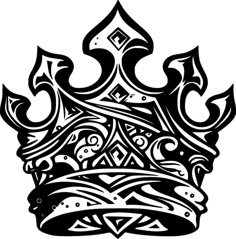 King, Black and White Vector illustration