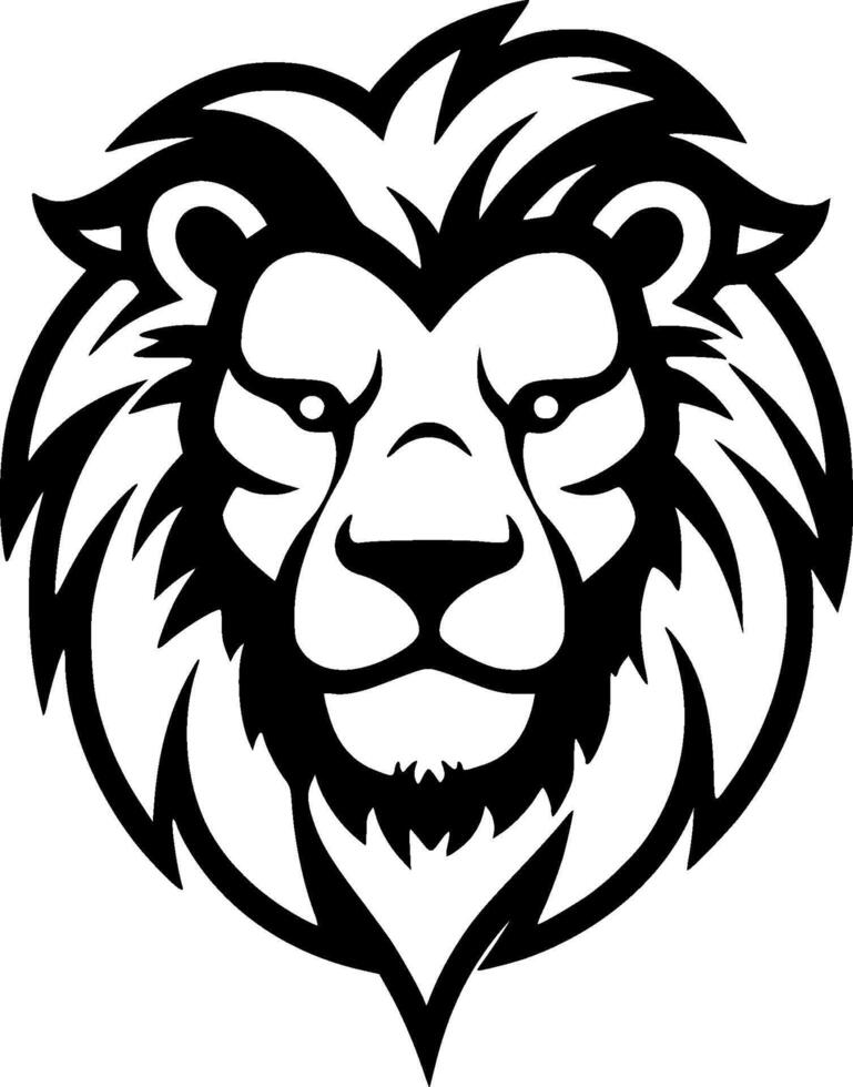 Lion - Black and White Isolated Icon - Vector illustration