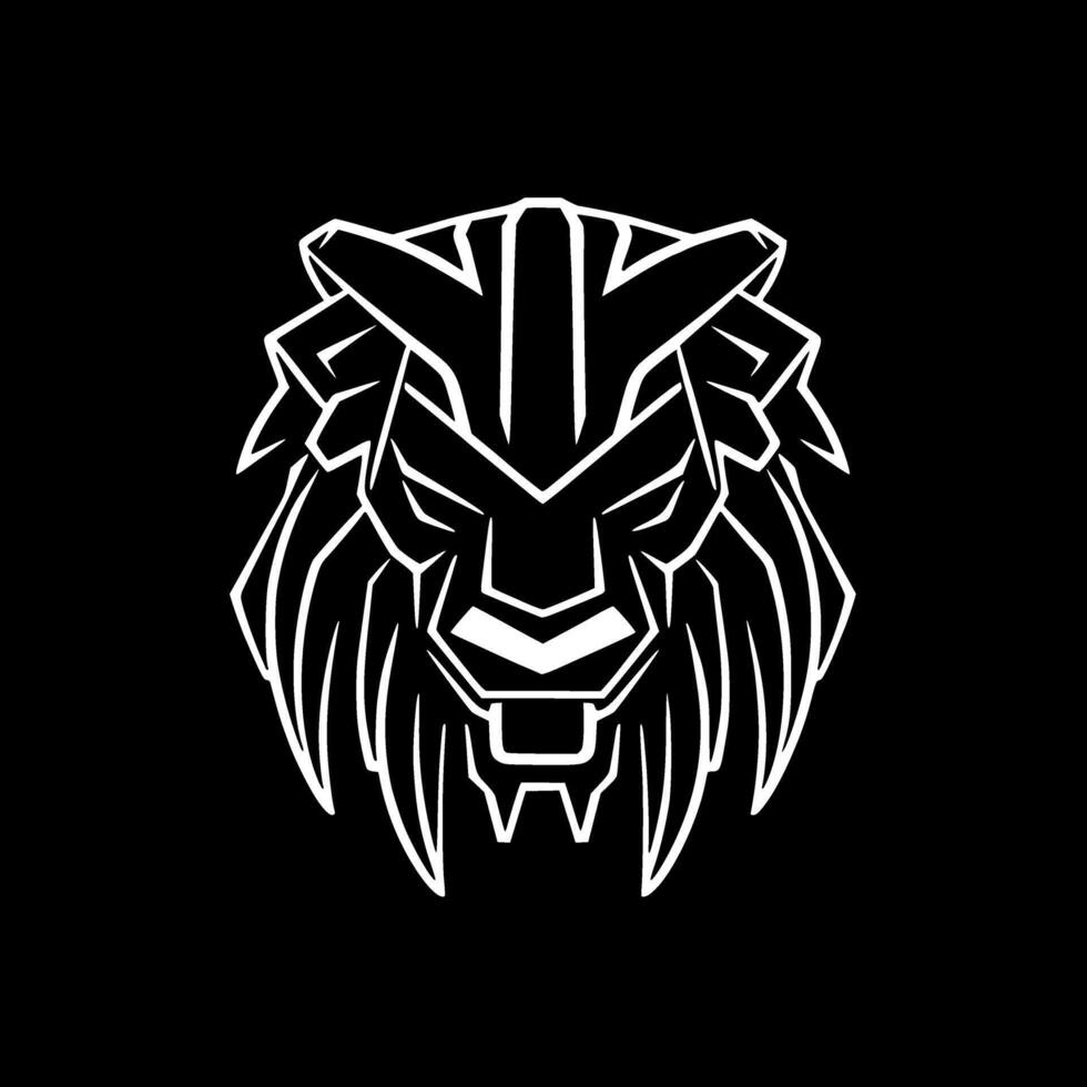 Lion - Black and White Isolated Icon - Vector illustration