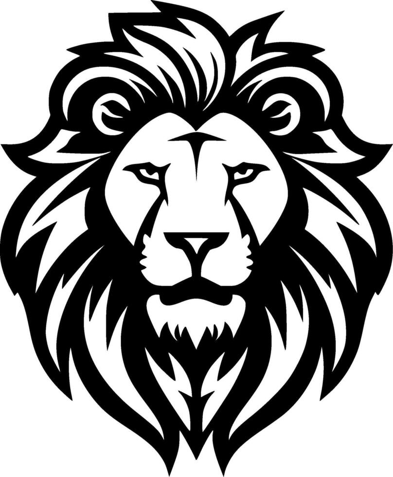 Lion, Black and White Vector illustration