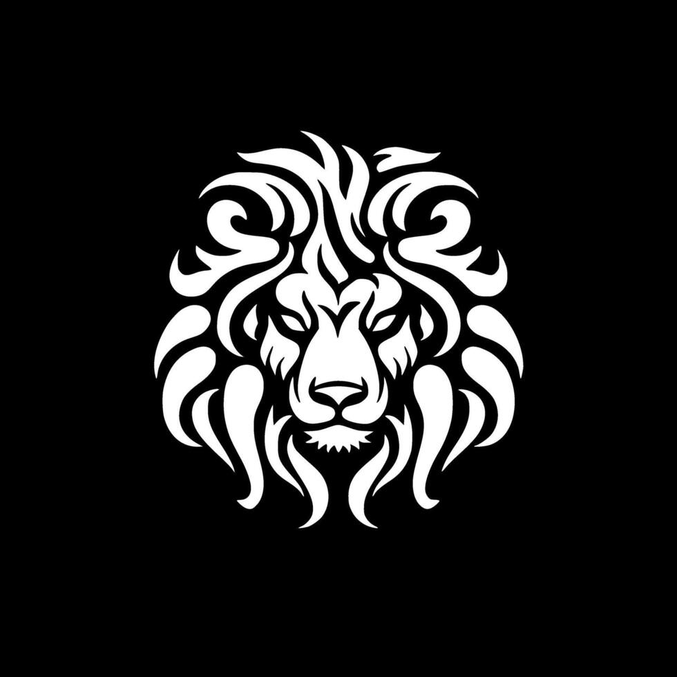 león - negro y blanco aislado icono - vector ilustración