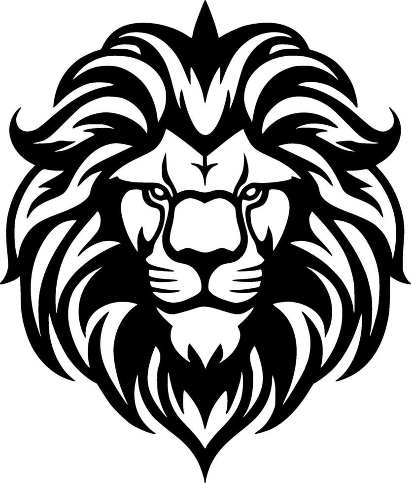 Lion, Black and White Vector illustration