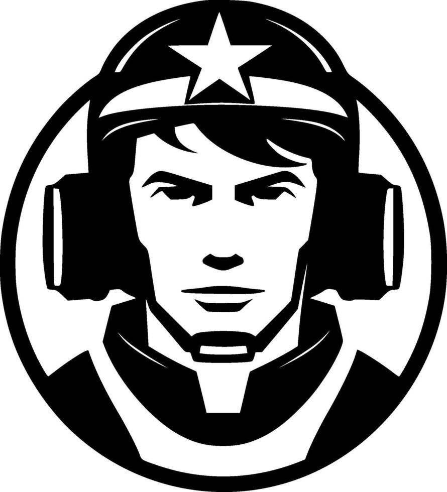 Military, Black and White Vector illustration