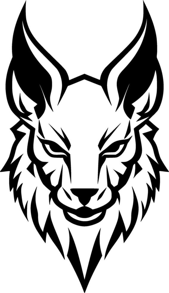 lince, negro y blanco vector ilustración