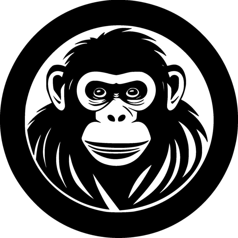 Monkey - Minimalist and Flat Logo - Vector illustration