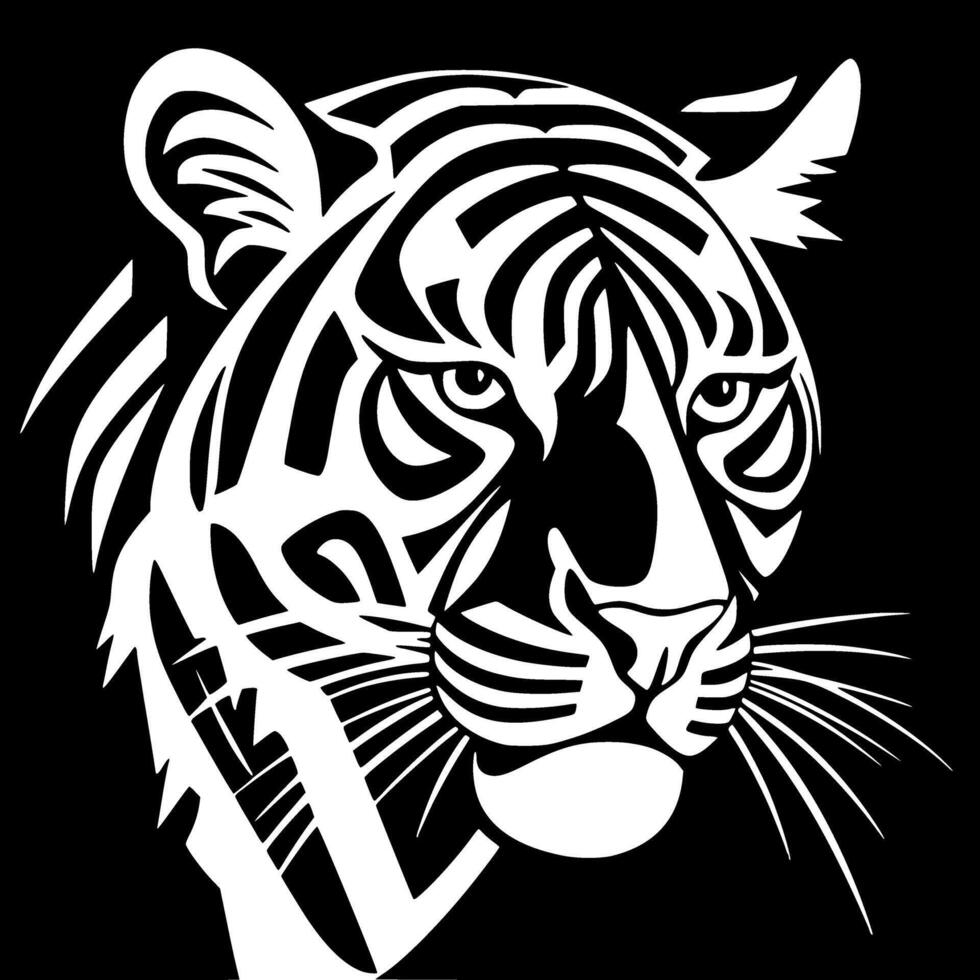 Ocelot - Black and White Isolated Icon - Vector illustration