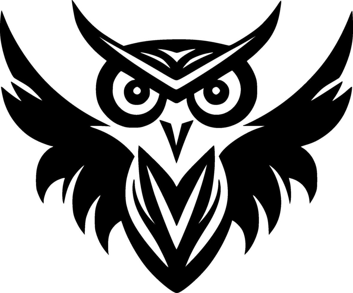 Owl, Black and White Vector illustration 41008455 Vector Art at Vecteezy