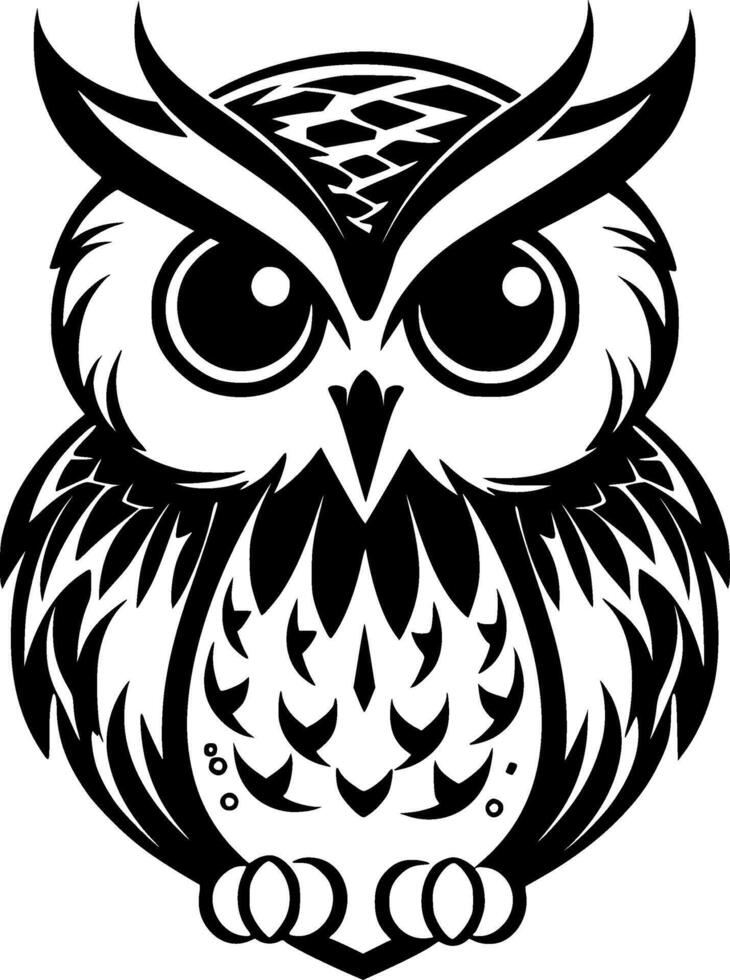 Owl Baby - Minimalist and Flat Logo - Vector illustration