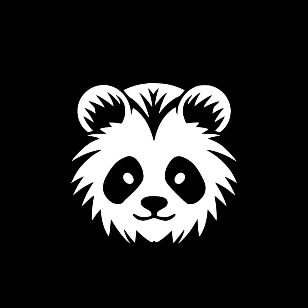 Panda - Black and White Isolated Icon - Vector illustration