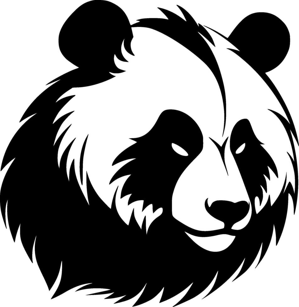 Panda, Black and White Vector illustration