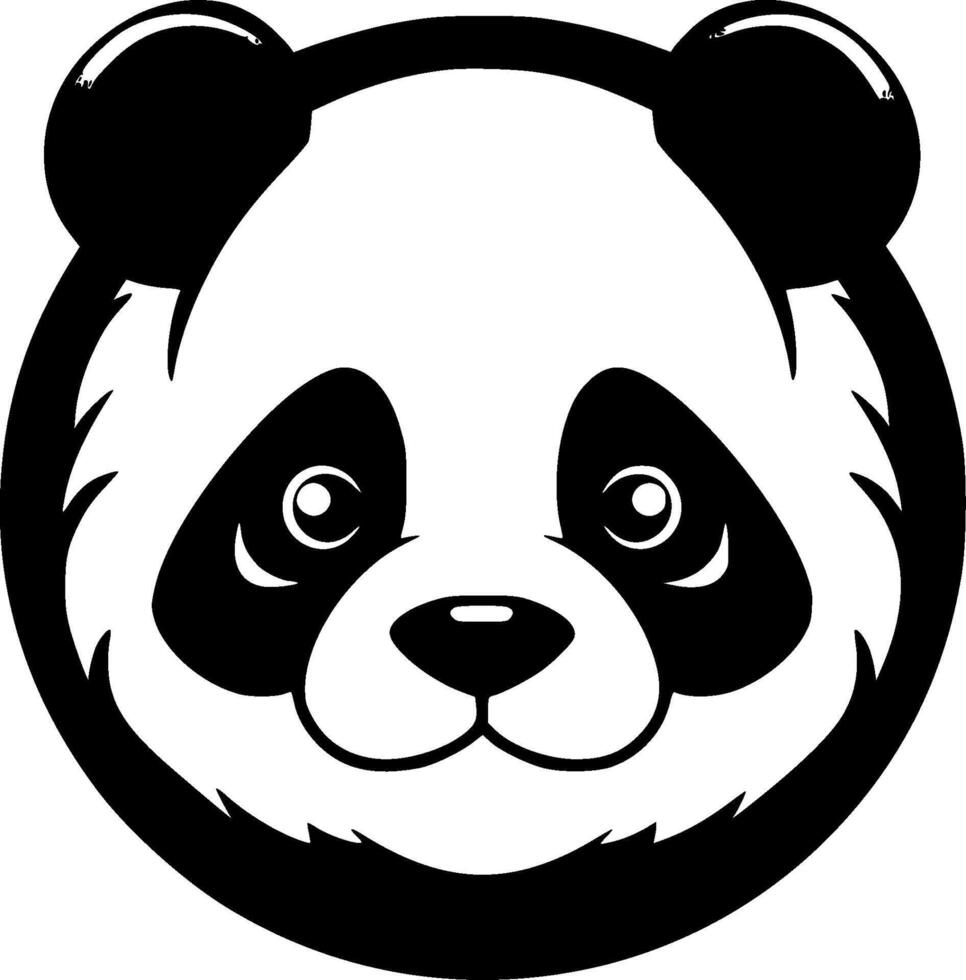 Panda, Black and White Vector illustration