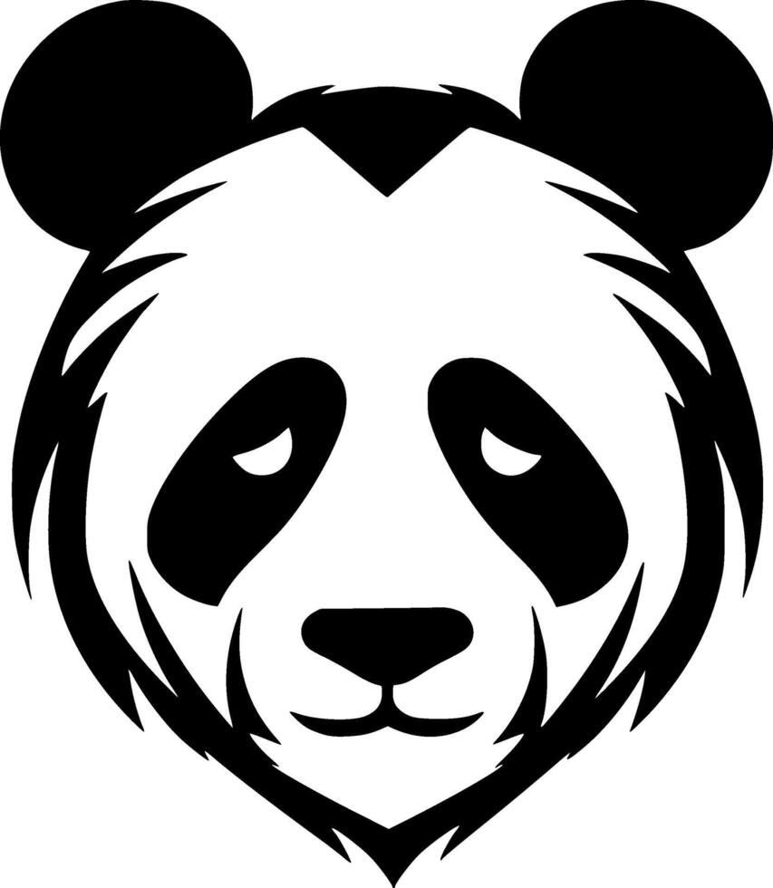 panda - negro y blanco aislado icono - vector ilustración