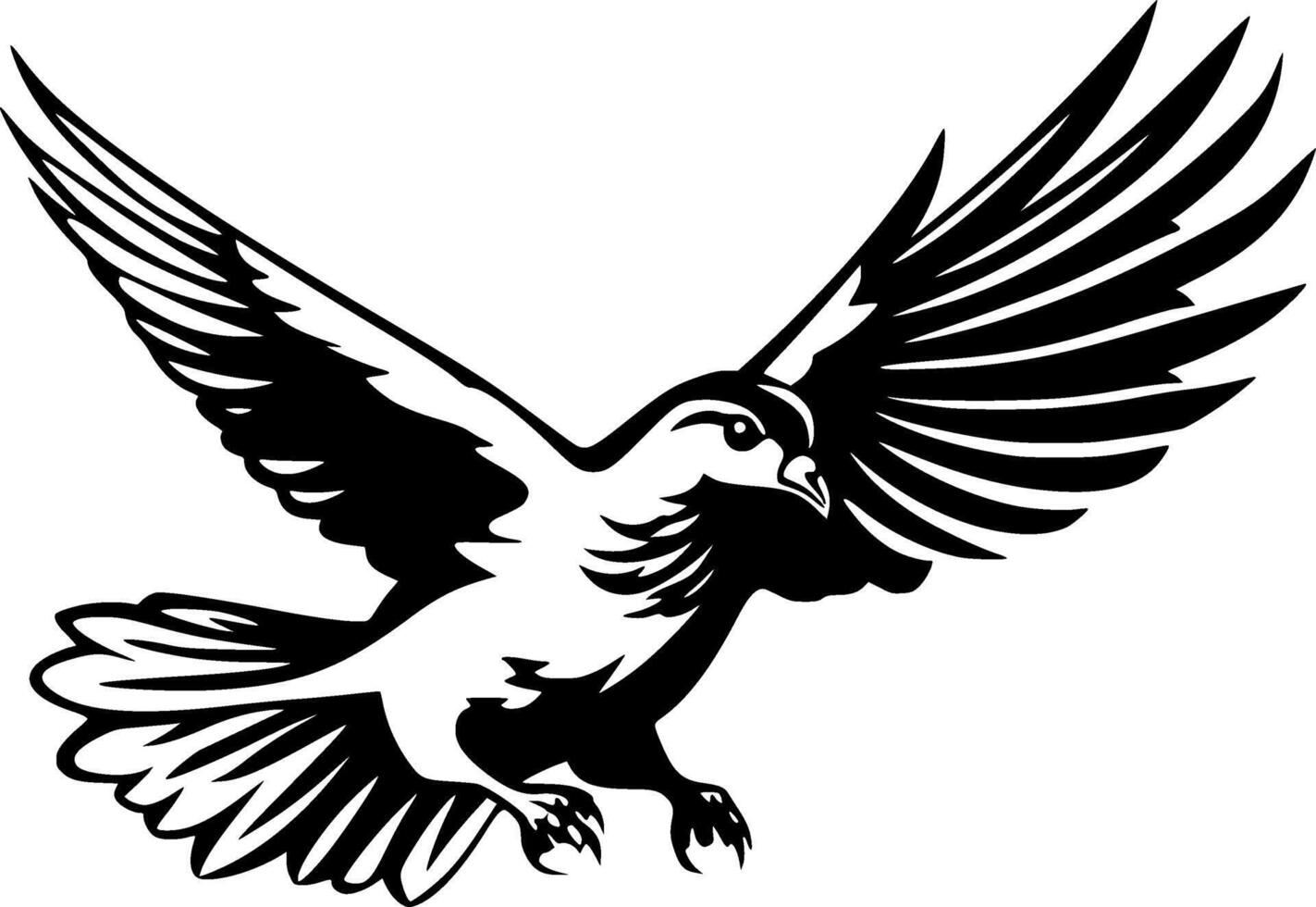 Pigeon - Black and White Isolated Icon - Vector illustration