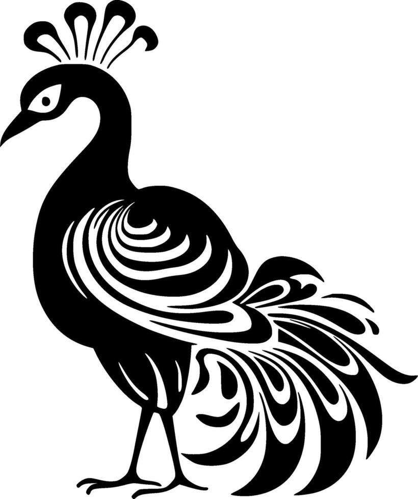 Peacock, Minimalist and Simple Silhouette - Vector illustration