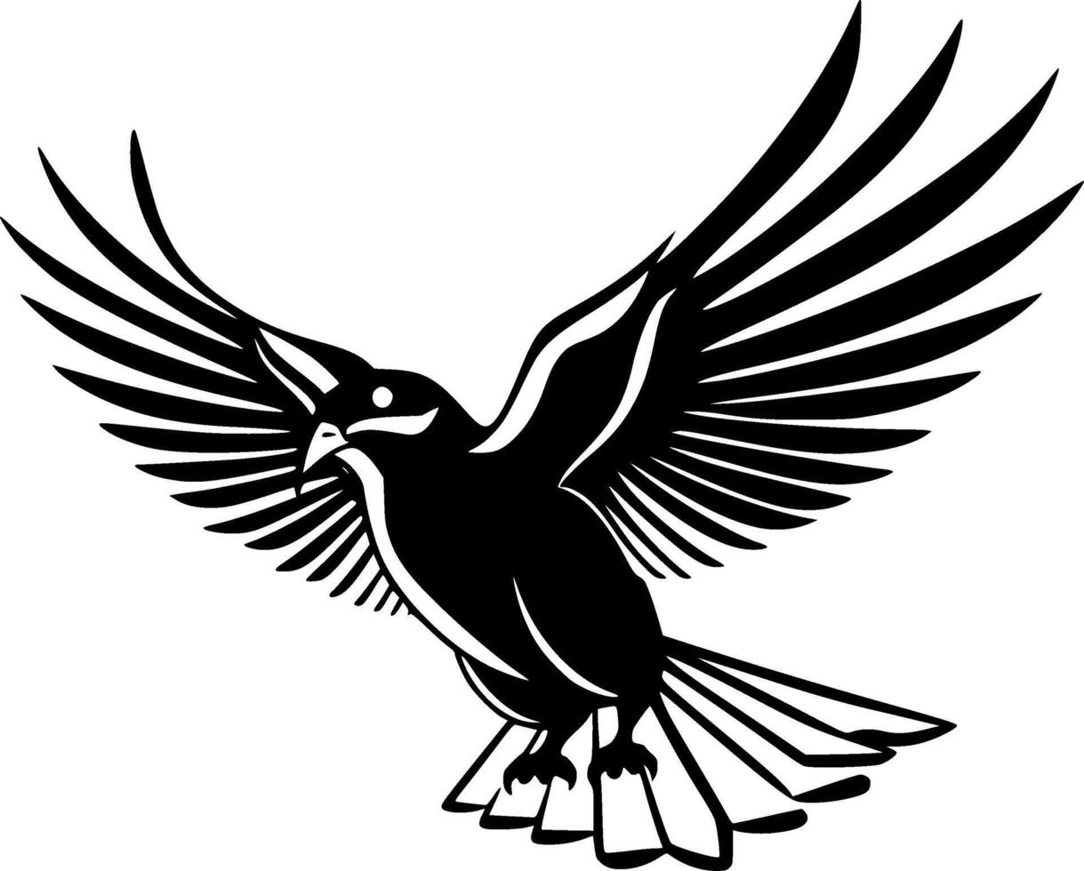 paloma, negro y blanco vector ilustración