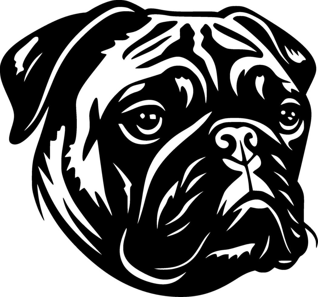 Pug, Minimalist and Simple Silhouette - Vector illustration