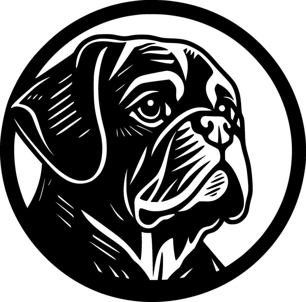 doguillo - negro y blanco aislado icono - vector ilustración