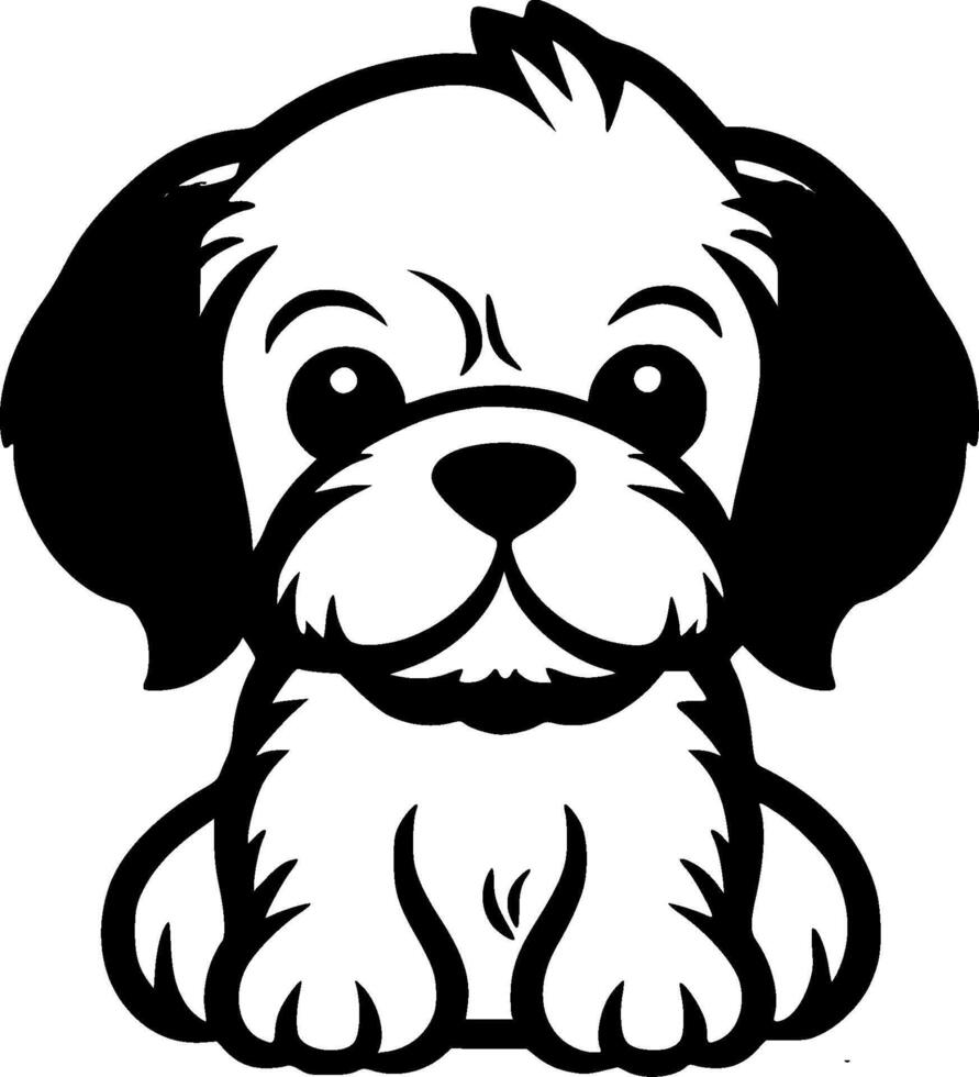 Puppy, Minimalist and Simple Silhouette - Vector illustration