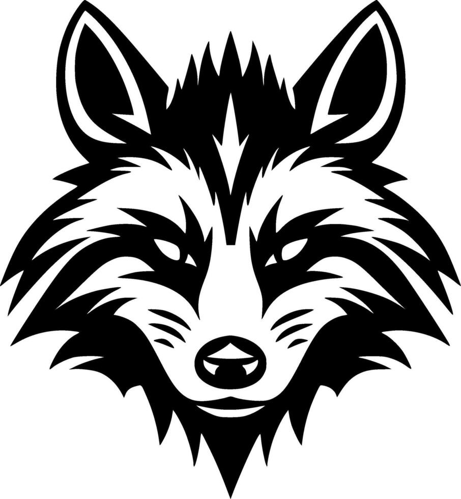 Raccoon - Black and White Isolated Icon - Vector illustration