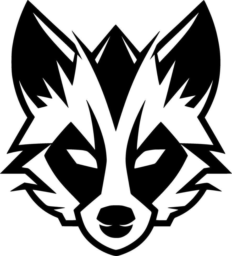 Raccoon - Black and White Isolated Icon - Vector illustration