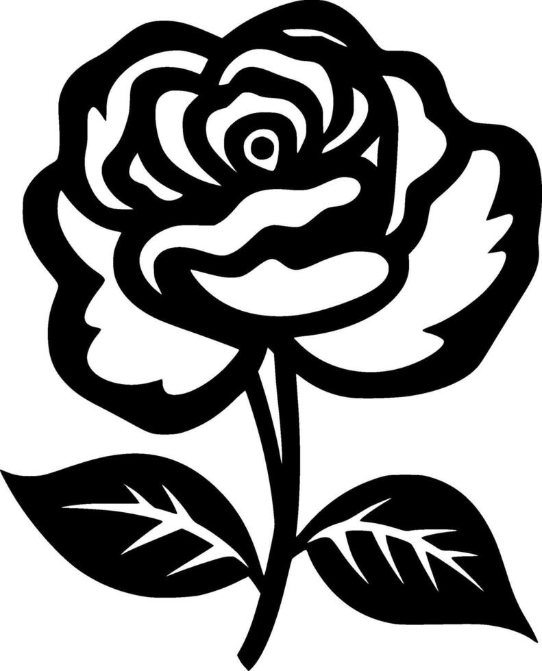Rose, Black and White Vector illustration