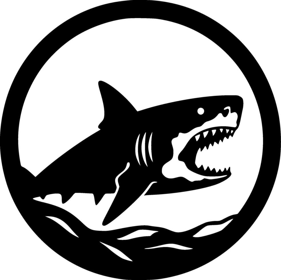 tiburón, minimalista y sencillo silueta - vector ilustración