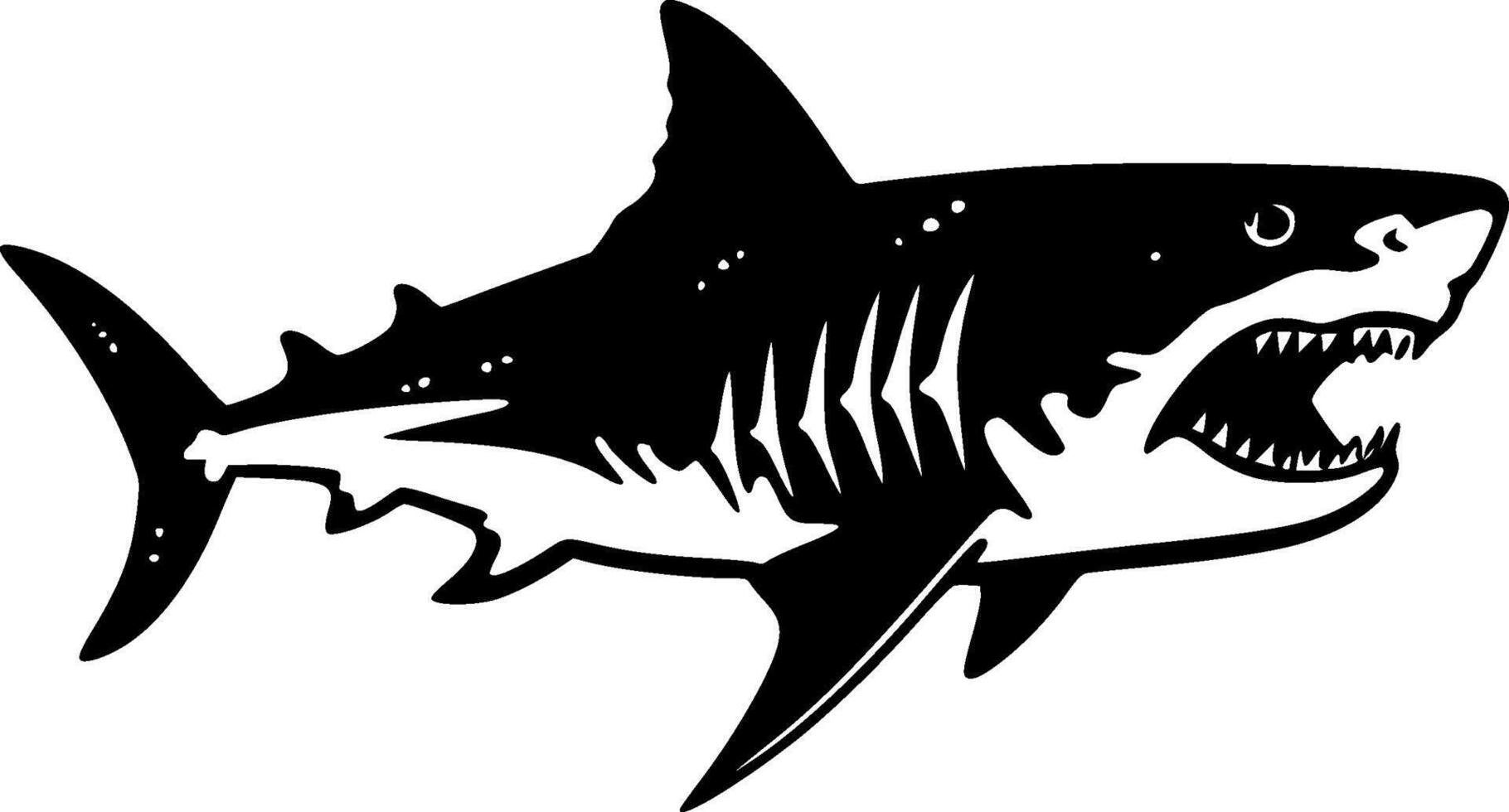 Shark - Black and White Isolated Icon - Vector illustration
