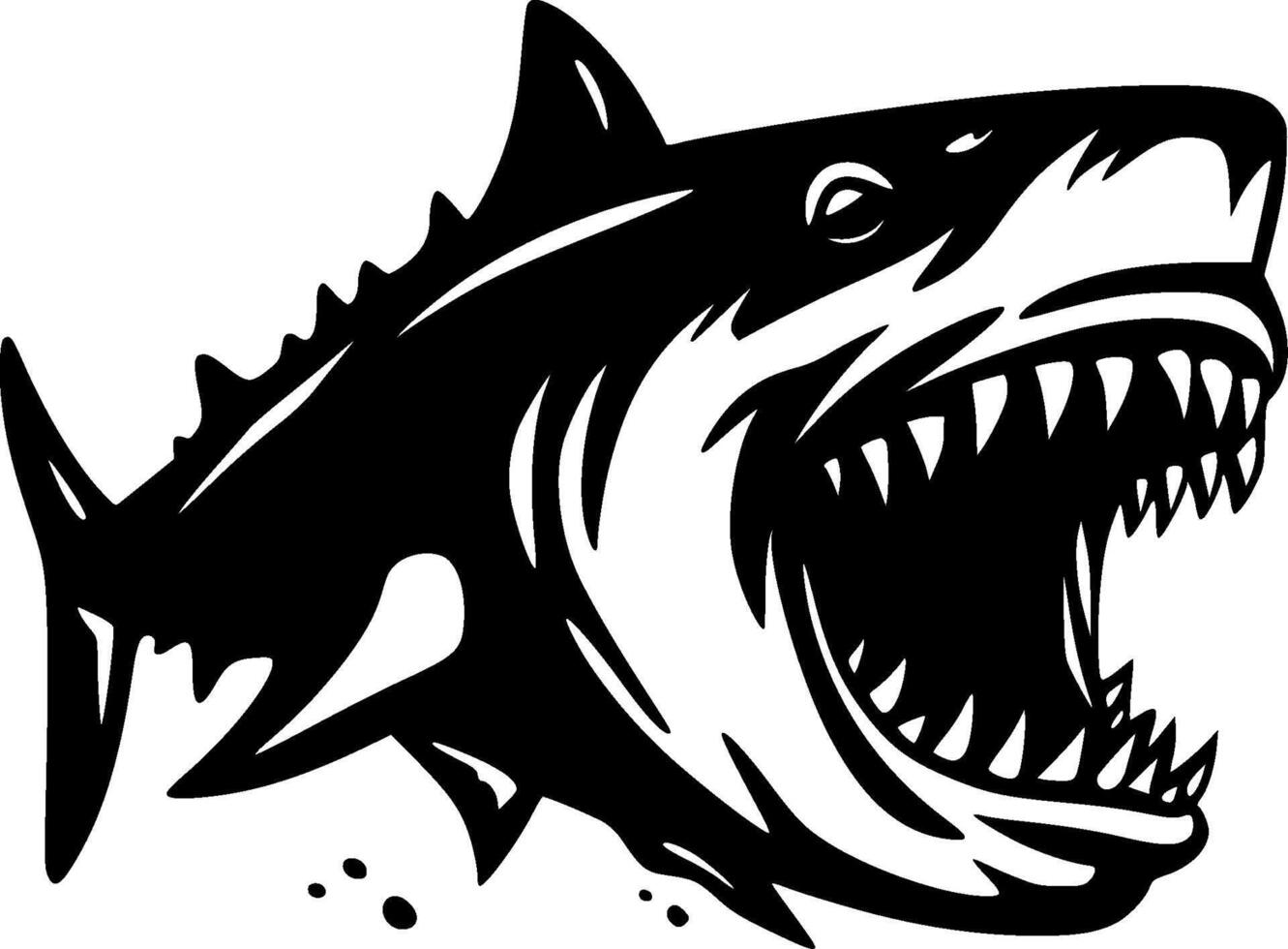 Shark - Black and White Isolated Icon - Vector illustration