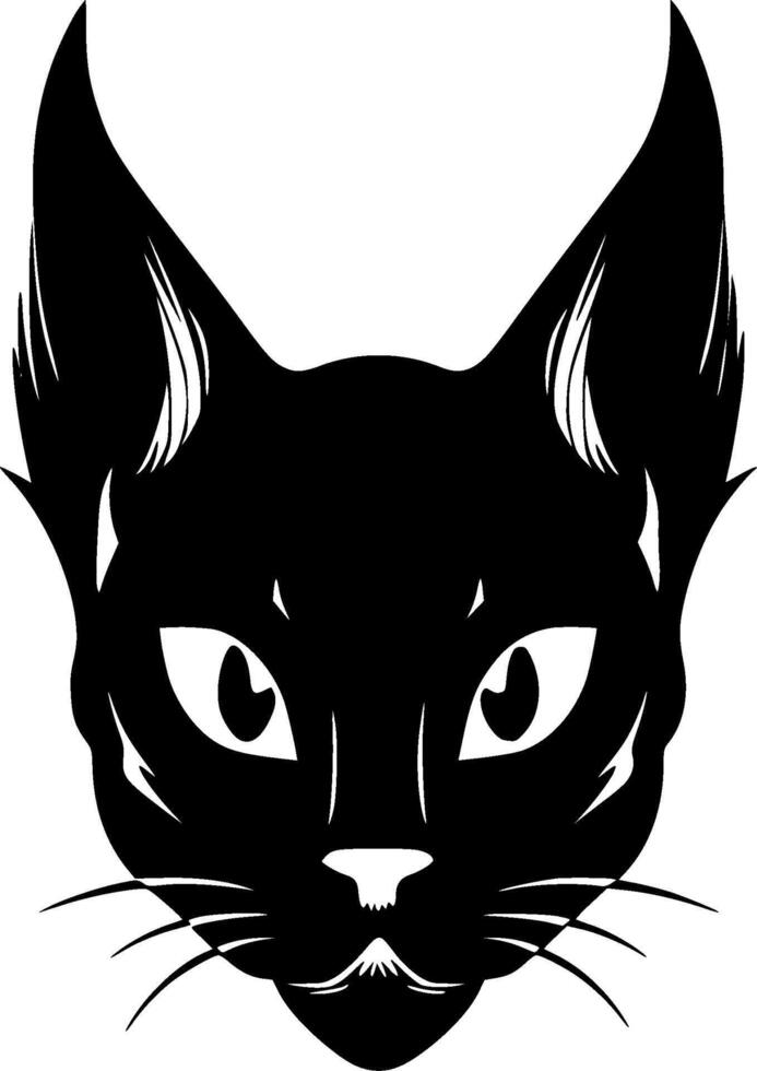 Siamese - Black and White Isolated Icon - Vector illustration