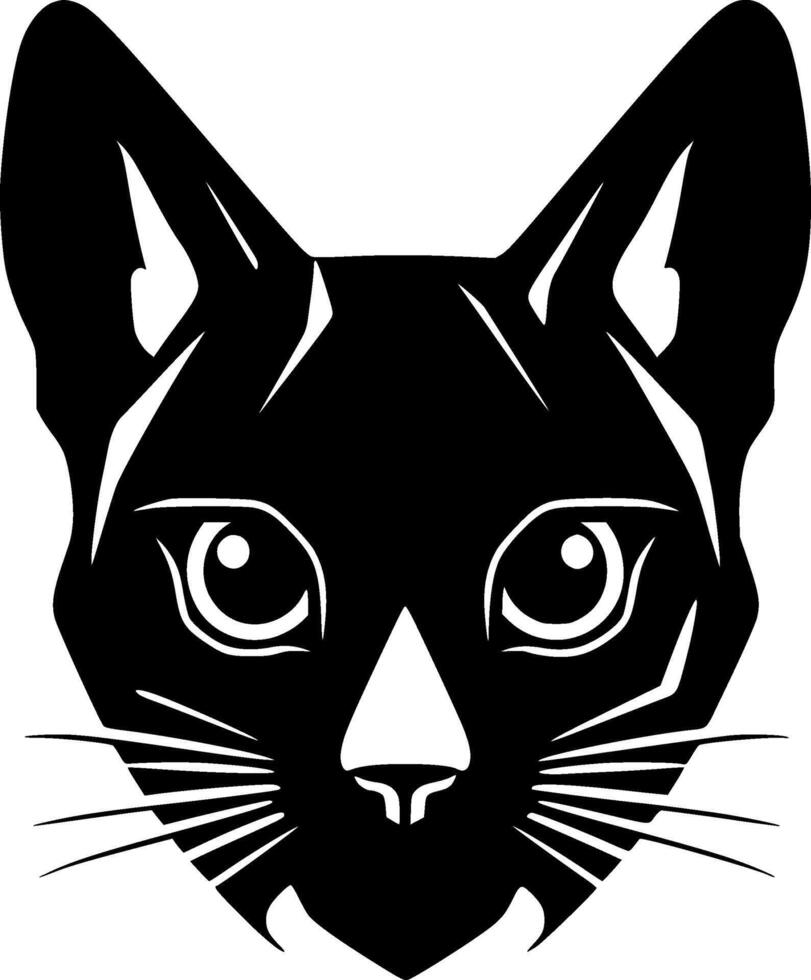 Siamese, Black and White Vector illustration