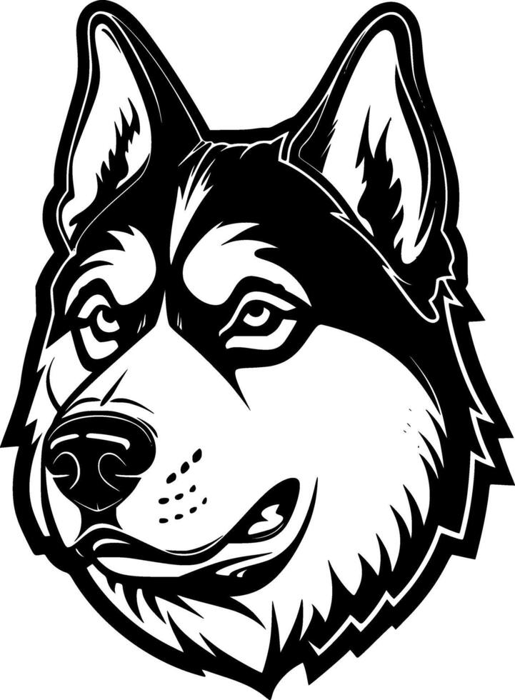 Siberian Husky, Minimalist and Simple Silhouette - Vector illustration