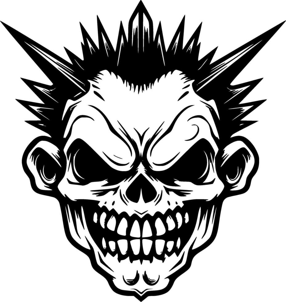 Skull, Black and White Vector illustration